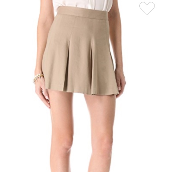 alice + olivia Box Pleat Khaki Skirt - Picture 2 of 10